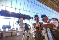 Pemantauan Hilal oleh Petugas. (Merdeka.com)