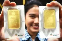 Harga Emas Antam Hari Ini 23 Maret 2026 Stabil. (ANTARA FOTO)