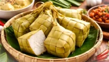 Ilustrasi ketupat. Resep Ketupat Simpel Masak Cuma 40 Menit, Hemat Gas dan Tetap Pulen.(Ilustrasi dibuat AI)