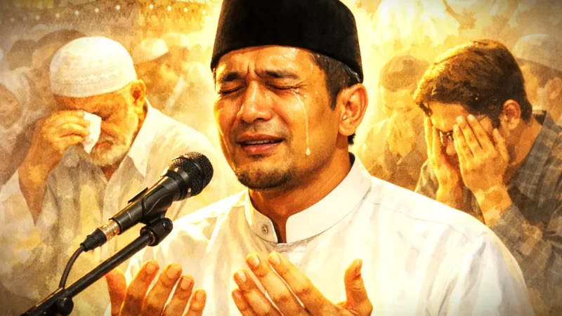Doa Khutbah Idul Fitri yang Menyentuh Hati Bacaan Penutup yang Sering Membuat Jemaah Menangis.(Ilustrasi dibuat AI)