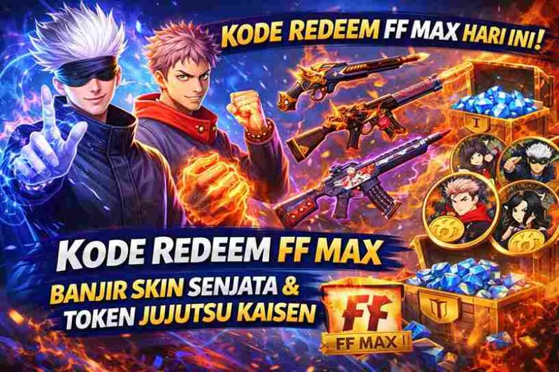 Kode Redeem FF MAX Hari Ini: Banjir Skin Senjata dan Token Jujutsu Kaisen