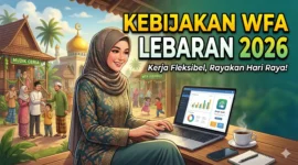 Kebijakan WFA Lebaran 2026: ASN dan Karyawan Swasta Bisa Kerja dari Mana Saja. Ilustrasi Gemini AI