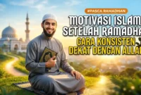 Cara Konsisten Agar Selalu Dekat dengan Allah Setelah Ramadhan. Ilustrasi Gemini AI