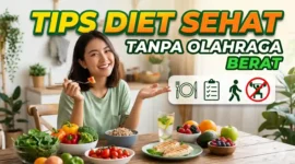 Ilustrasi Tips Diet Sehat Tanpa Olahraga Berat. Gemini AI