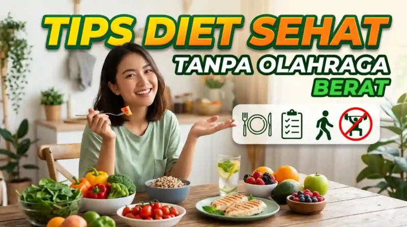 Ilustrasi Tips Diet Sehat Tanpa Olahraga Berat. Gemini AI