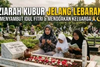 Ilustrasi Ziarah Kubur Jelang Lebaran. Gemini AI