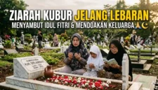 Ilustrasi Ziarah Kubur Jelang Lebaran. Gemini AI