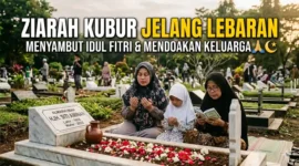 Ilustrasi Ziarah Kubur Jelang Lebaran. Gemini AI