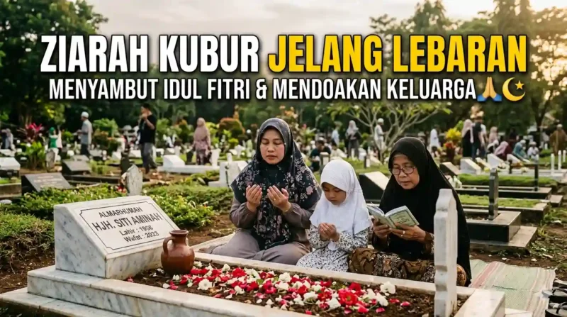 Ilustrasi Ziarah Kubur Jelang Lebaran. Gemini AI