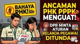Ancaman PHK PPPK Menguat, DPR Minta Aturan Belanja Pegawai Ditunda. ilustrasi Gemini AI