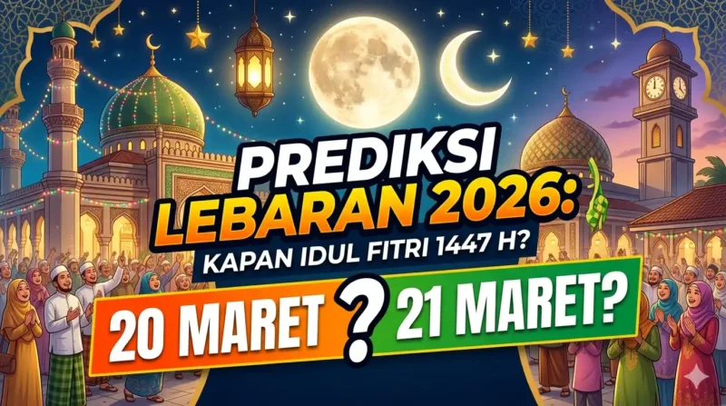 Ilustrasi Prediksi Lebaran 2026: 20 atau 21 Maret?. Gemini AI