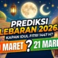 Ilustrasi Prediksi Lebaran 2026: 20 atau 21 Maret?. Gemini AI
