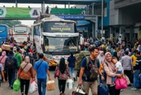 Ilustrasi Suasana Mudik Lebaran. Gemini AI