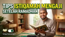 Tips Praktis Agar Tetap Rajin Mengaji Setelah Ramadhan. Ilustrasi Gemini AI