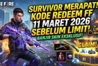 Survivor Merapat! Klaim Kode Redeem FF 11 Maret 2026 Sebelum Limit, Banjir Skin Eksklusif