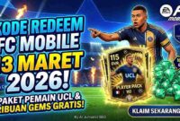Kode Redeem FC Mobile 13 Maret 2026: Ada Paket Pemain UCL & Ribuan Gems