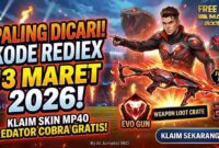 Paling Dicari! Kode Redeem FF MAX 13 Maret 2026: Klaim Skin MP40 Predator Cobra Gratis