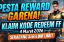 Klaim Kode Redeem FF 4 Maret 2026 Sekarang Sebelum Limit