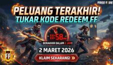Peluang Terakhir! Segera Tukar Kode Redeem FF 2 Maret 2026 Sebelum Kedaluwarsa