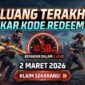 Peluang Terakhir! Segera Tukar Kode Redeem FF 2 Maret 2026 Sebelum Kedaluwarsa