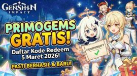 Primogems Gratis Menanti! Daftar Kode Redeem Genshin Impact 5 Maret 2026 Terbaru