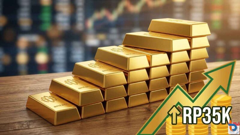 Harga Emas Antam Hari Ini Naik Rp35.000 per Gram