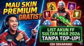 Ingin Skin Premium Tanpa Top-Up? Cek List Akun FF Sultan Gratis Edisi Maret 2026 Berikut