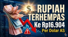 Rupiah Anjlok ke Rp16.904 per Dolar AS Pagi Ini (Foto: AI)