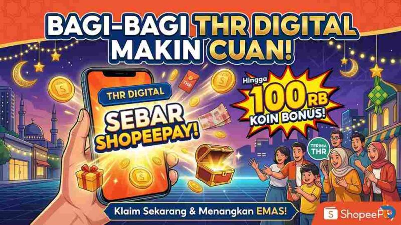 Bagi-bagi THR Digital Makin Cuan, Sebar ShopeePay Tawarkan Bonus Koin hingga 100 Ribu!