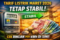 Tarif Listrik Maret 2026 Tetap Stabil, Cek Rincian Lengkap per kWh di Sini