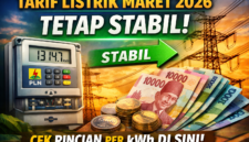 Tarif Listrik Maret 2026 Tetap Stabil, Cek Rincian Lengkap per kWh di Sini