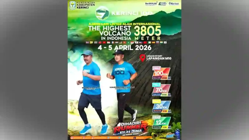 Kerinci 100 2026, Tantangan Lari Internasional di Puncak Sumatera. (Diskominfo)
