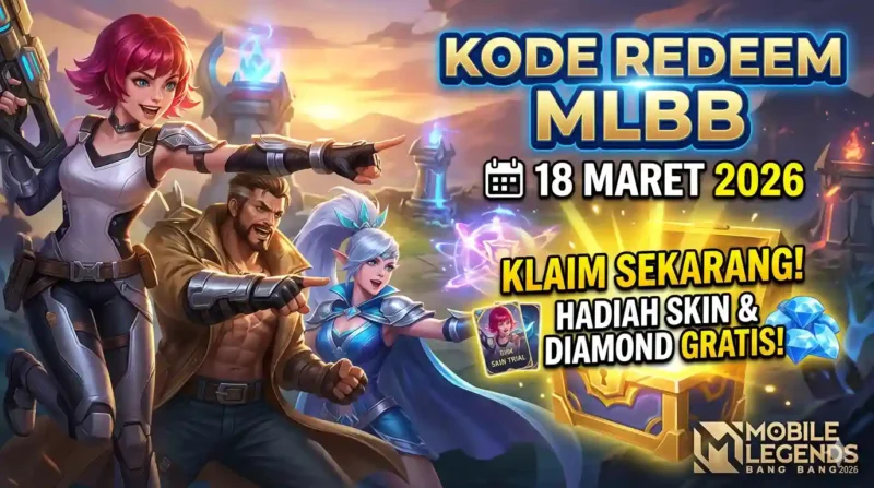 Kode Redeem ML 18 Maret 2026: Klaim Skin, Emote, dan Diamond Gratis. Ilustrasi AI