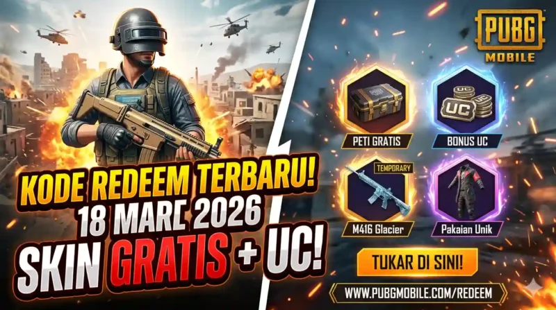 PUBG Mobile Redeem Code 18 Maret 2026. Ilustrasi AI