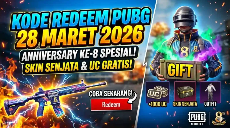 Kode Redeem PUBG Mobile Maret 2026 Terbaru. Ilustrasi AI