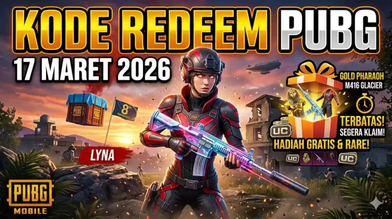 Kode Redeem PUBG 17 Maret 2026, Banyak Hadiah Gratis Menarik. Ilustrasi AI