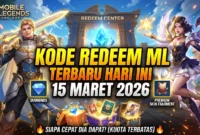 Kode Redeem Mobile Legends 15 Maret 2026. Ilustrasi AI