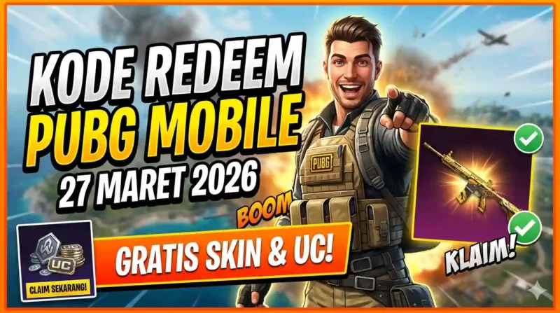 Kode Redeem PUBG Mobile 27 Maret 2026: Skin & UC Gratis. Ilustrasi AI