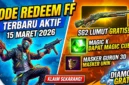 Kode Redeem FF 15 Maret 2026: Klaim Skin AK47, M1887 dan AWM Gratis. Ilustrasi AI