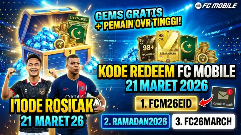 Kode Redeem FC Mobile 21 Maret 2026: Hadiah Lebaran Gratis, Buruan Klaim. Ilustrasi AI