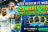 Kode Redeem FC Mobile Terbaru 20 Maret 2026. Ilustrasi AI