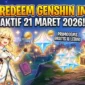 Kode Redeem Genshin Impact 21 Maret 2026, Klaim Primogem Gratis Spesial Lebaran. Ilustrasi AI