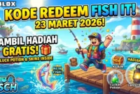 Kode Fish It Roblox Terbaru 23 Maret 2026. Ilustrasi AI