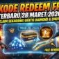 Kode Redeem FF Terbaru Hari Ini 28 Maret 2026. Ilustrasi AI