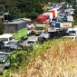 Foto: Kemacetan panjang di Jalan Lintas Palembang-Jambi. (Dok. Istimewa)