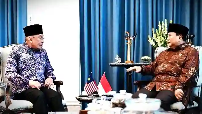 Momen Anwar Ibrahim bertemu dengan Prabowo di Istana Merdeka, Jakarta, 27 Maret 2026 (Instagram Anwar Ibrahim)