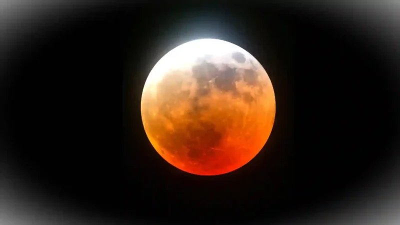 Ilustrasi blood moon. (AI Generated Image)