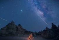 Ilustrasi hujan meteor (Sumber: Envato/wirestock)