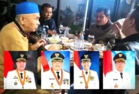 Kolase foto empat mantan bupati di Jambi ngumpul. (TribunJambi.com)