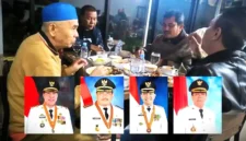 Kolase foto empat mantan bupati di Jambi ngumpul. (TribunJambi.com)